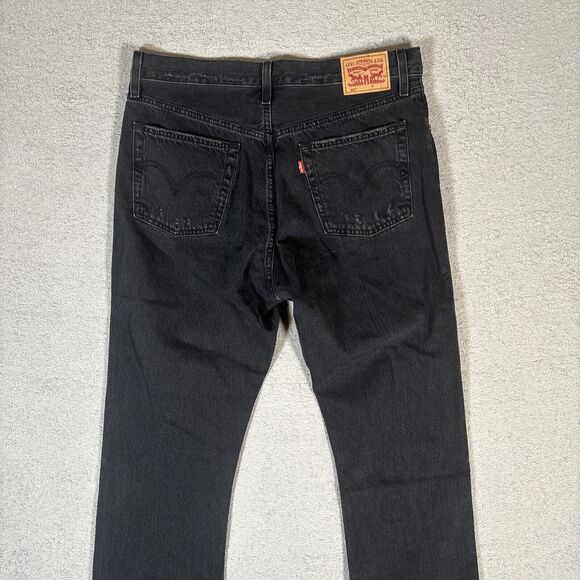 Levi’s 501 Jeans Men’s Size 32x30 Fits 34x29 Black Distressed Button Fly - Picture 12 of 16